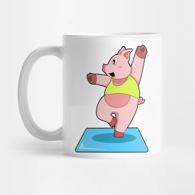 Pig at Yoga Fitness by Markus Schnabel